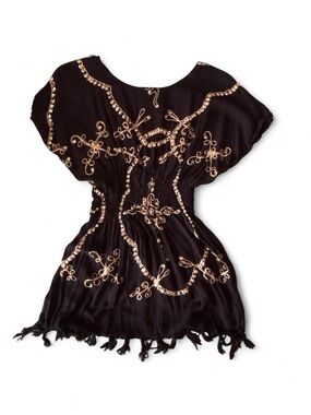 Otherwild Black Tunic with Gold Embroidery